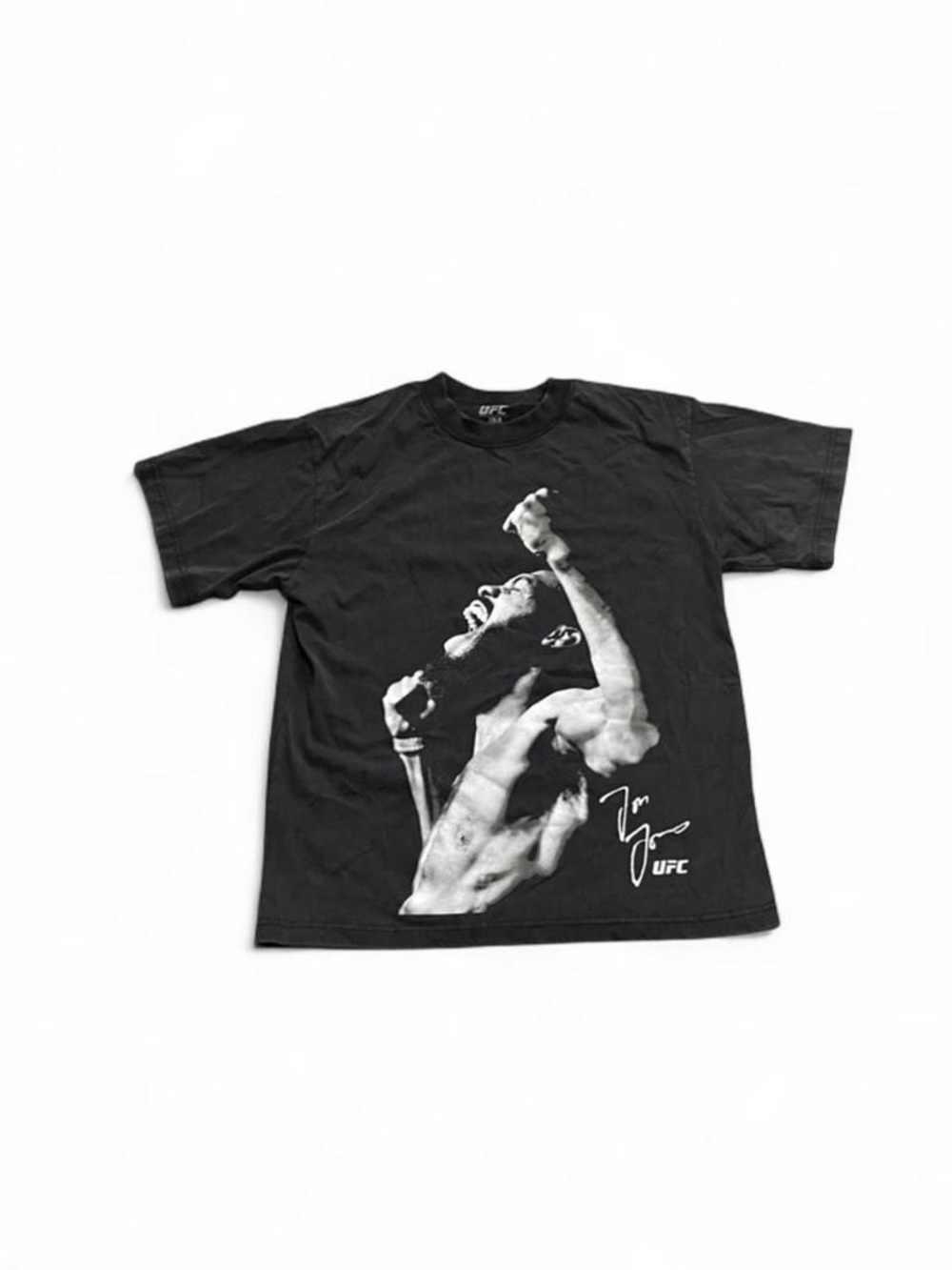 UFC Jon Bones Jones T-Shirt Big Graphic Mens Medium MMA Faded Black